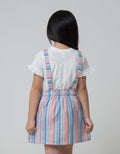Little M Short Sleeve Midi Dress Overall Woven Stripe