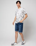 Nevada Slim Fit Ripped Celana Denim Pendek Pria