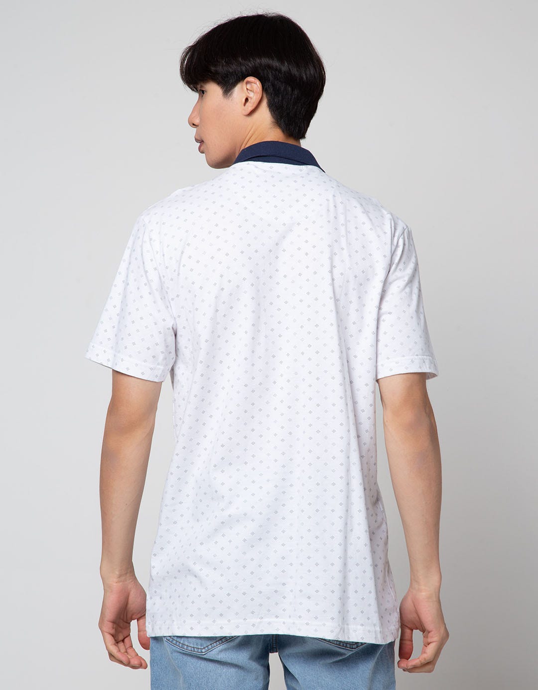 Cole Short Sleeve Polo Shirt With Mini Print Distance Dots