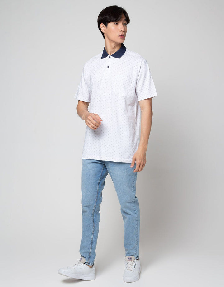 Cole Short Sleeve Polo Shirt With Mini Print Distance Dots
