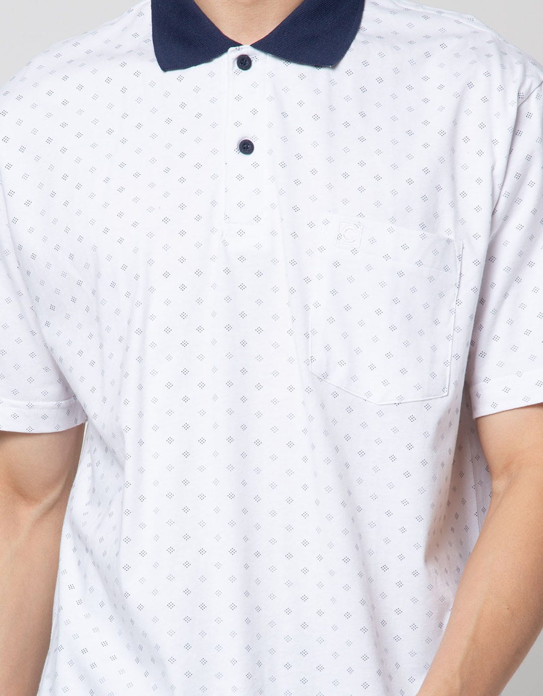 Cole Short Sleeve Polo Shirt With Mini Print Distance Dots