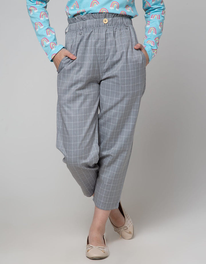 Nevada Long Pants Woven Checks Paperbag
