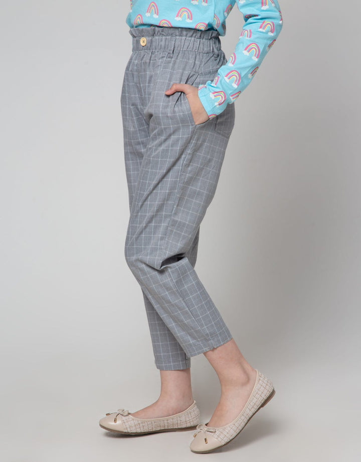 Nevada Long Pants Woven Checks Paperbag