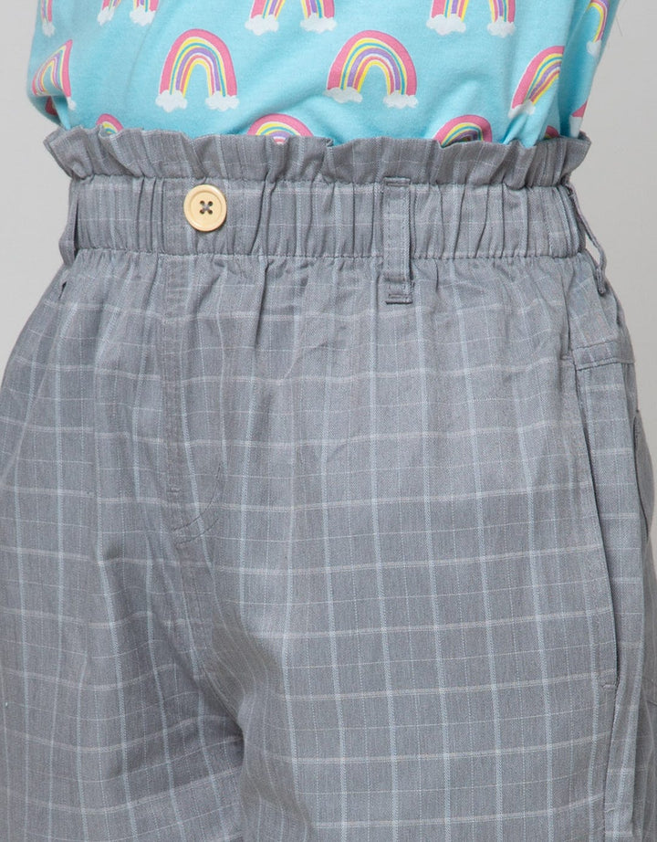 Nevada Long Pants Woven Checks Paperbag