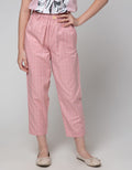 Nevada Long Pants Woven Checks Paperbag Waist