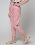 Nevada Long Pants Woven Checks Paperbag Waist