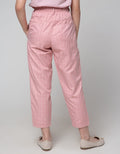 Nevada Long Pants Woven Checks Paperbag Waist