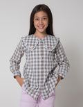 Nevada Gingham Collar Kemeja Anak Perempuan