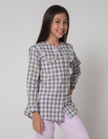 Nevada Gingham Collar Kemeja Anak Perempuan