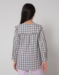Nevada Gingham Collar Kemeja Anak Perempuan