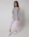 Nevada Gingham Collar Kemeja Anak Perempuan