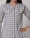 Nevada Gingham Collar Kemeja Anak Perempuan
