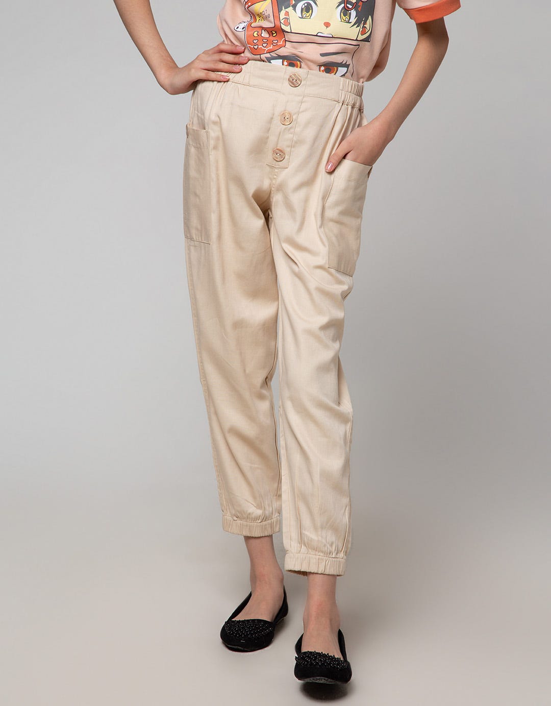 Nevada Button Fly Girls Jogger Pants