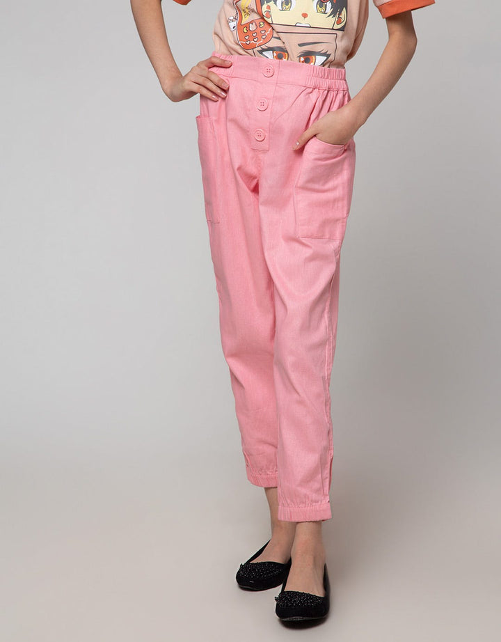 Nevada Button Fly Celana Jogger Anak Perempuan