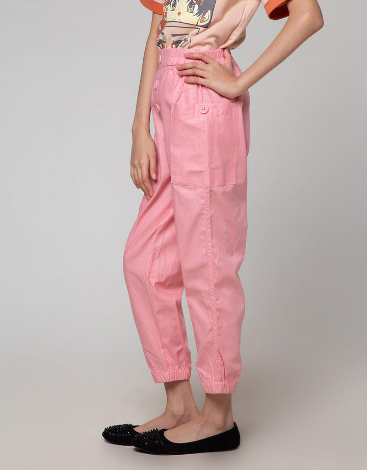 Nevada Button Fly Celana Jogger Anak Perempuan
