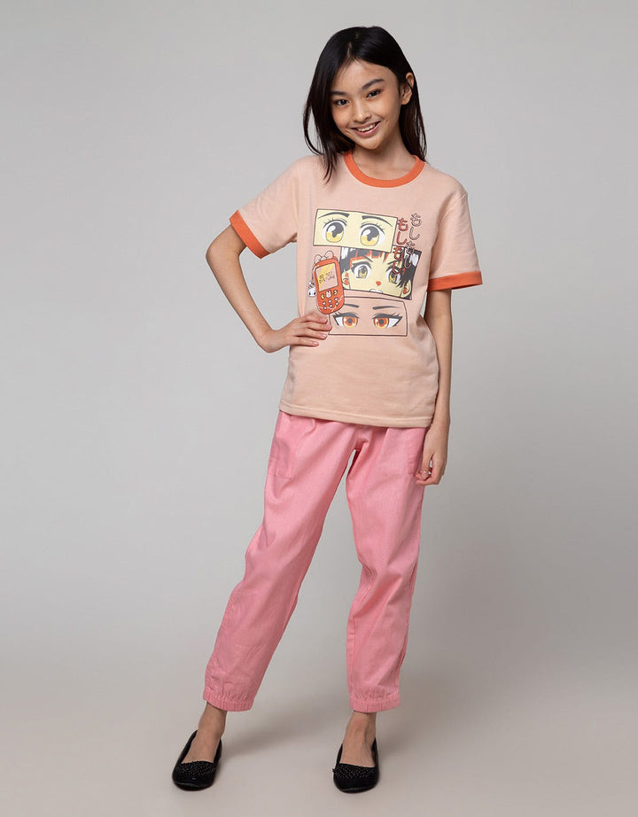 Nevada Button Fly Celana Jogger Anak Perempuan