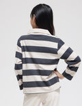 Nevada Long Sleeve Happy Day Stripe Collar T-Shirt