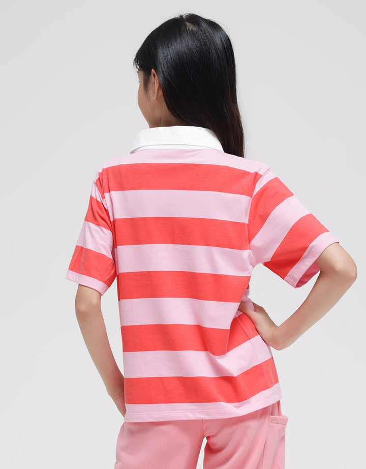 Nevada Short Sleeve T-Shirt Kerah Stripe Chenille A