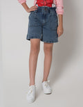 Nevada Acid Wash Celana Denim Pendek Anak Perempuan