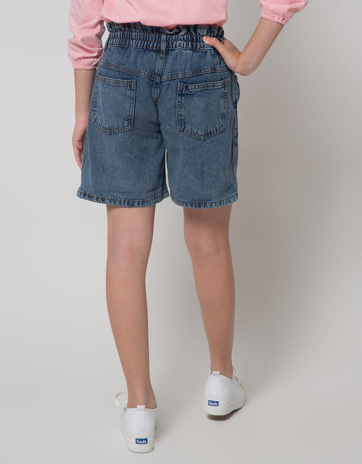 Nevada Acid Wash Celana Denim Pendek Anak Perempuan