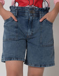 Nevada Acid Wash Celana Denim Pendek Anak Perempuan