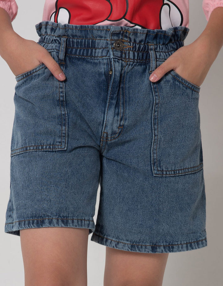 Nevada Acid Wash Celana Denim Pendek Anak Perempuan