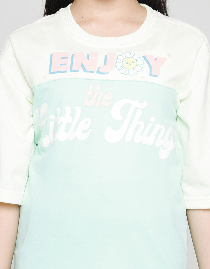 Nevada Cut Sewn Enjoy Print Girls T-Shirt