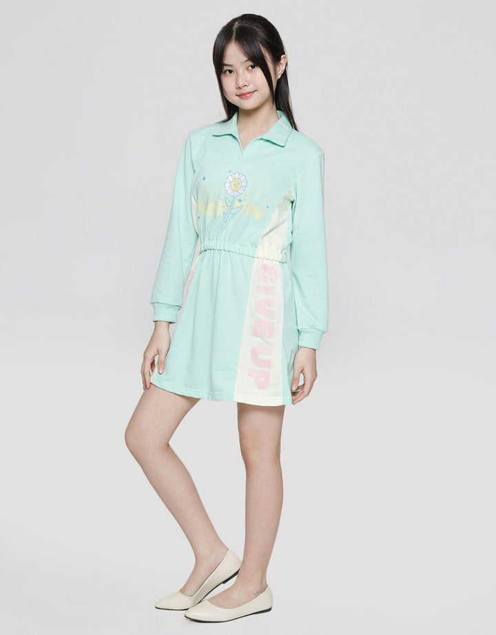 Nevada Long Sleeve Midi Dress Cut N Sewn Sunflowers Drawstring Waist