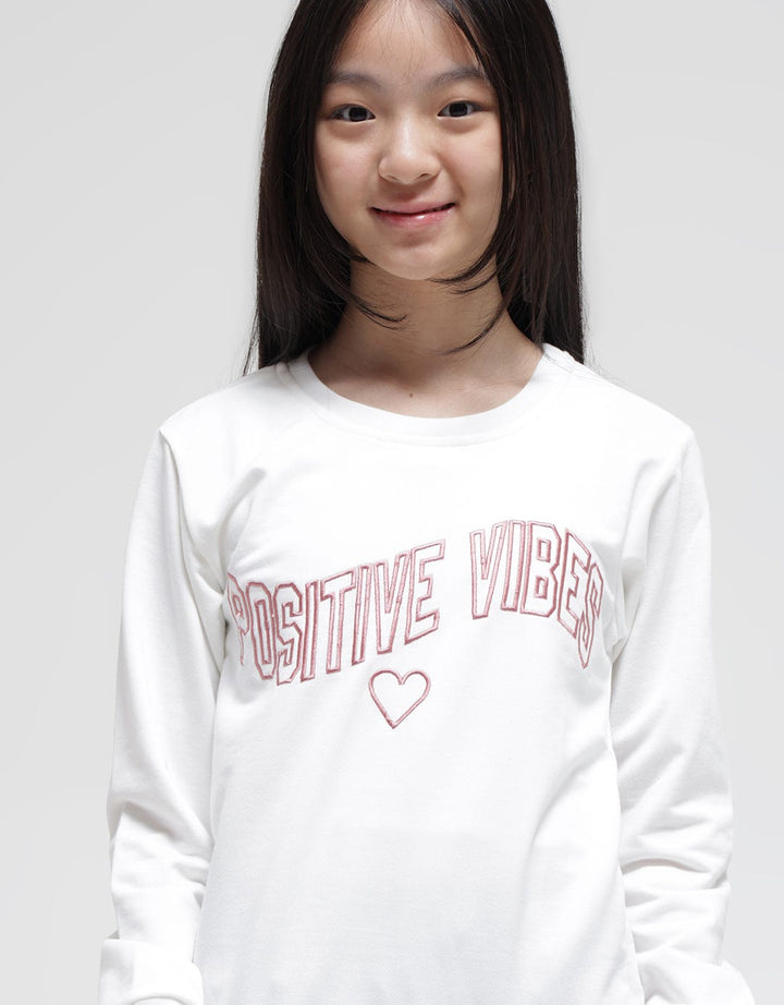 Nevada Basic Embro Positive Girls Sweater