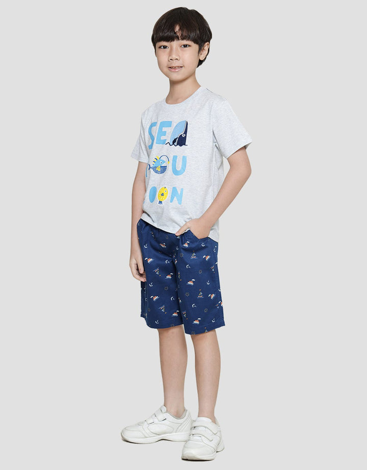 Little M Sea You Soon Boys Short Sleeve T-Shirt Application