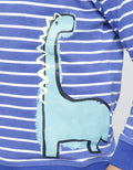 Little M Dino Print Stripe Boys Sweater