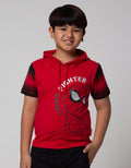 Marvel Short Sleeve T-Shirt Hoodie Spiderman Half Body Crime Fighter