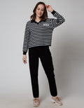 Nevada Sweatshirt Polo Neck Textured Fabric