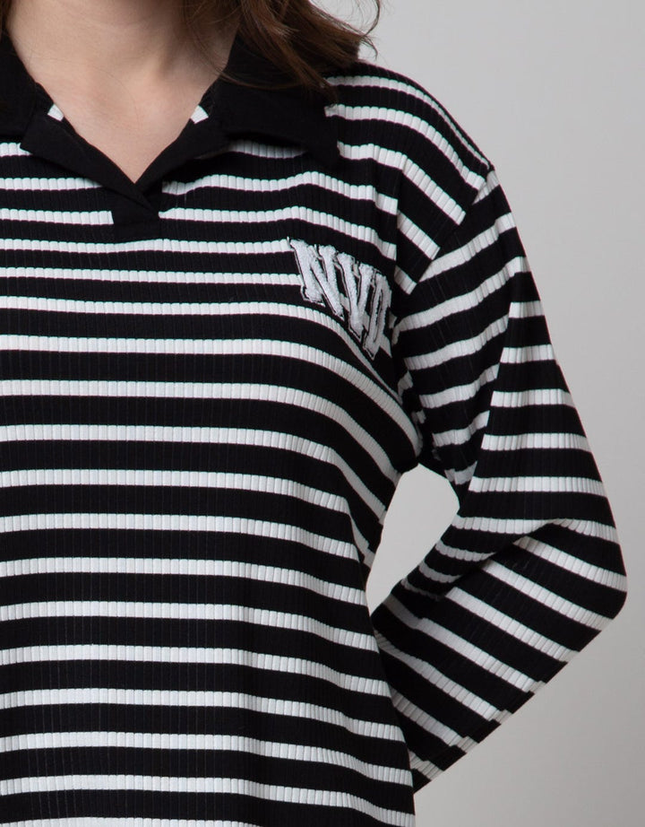 Nevada Sweatshirt Polo Neck Textured Fabric