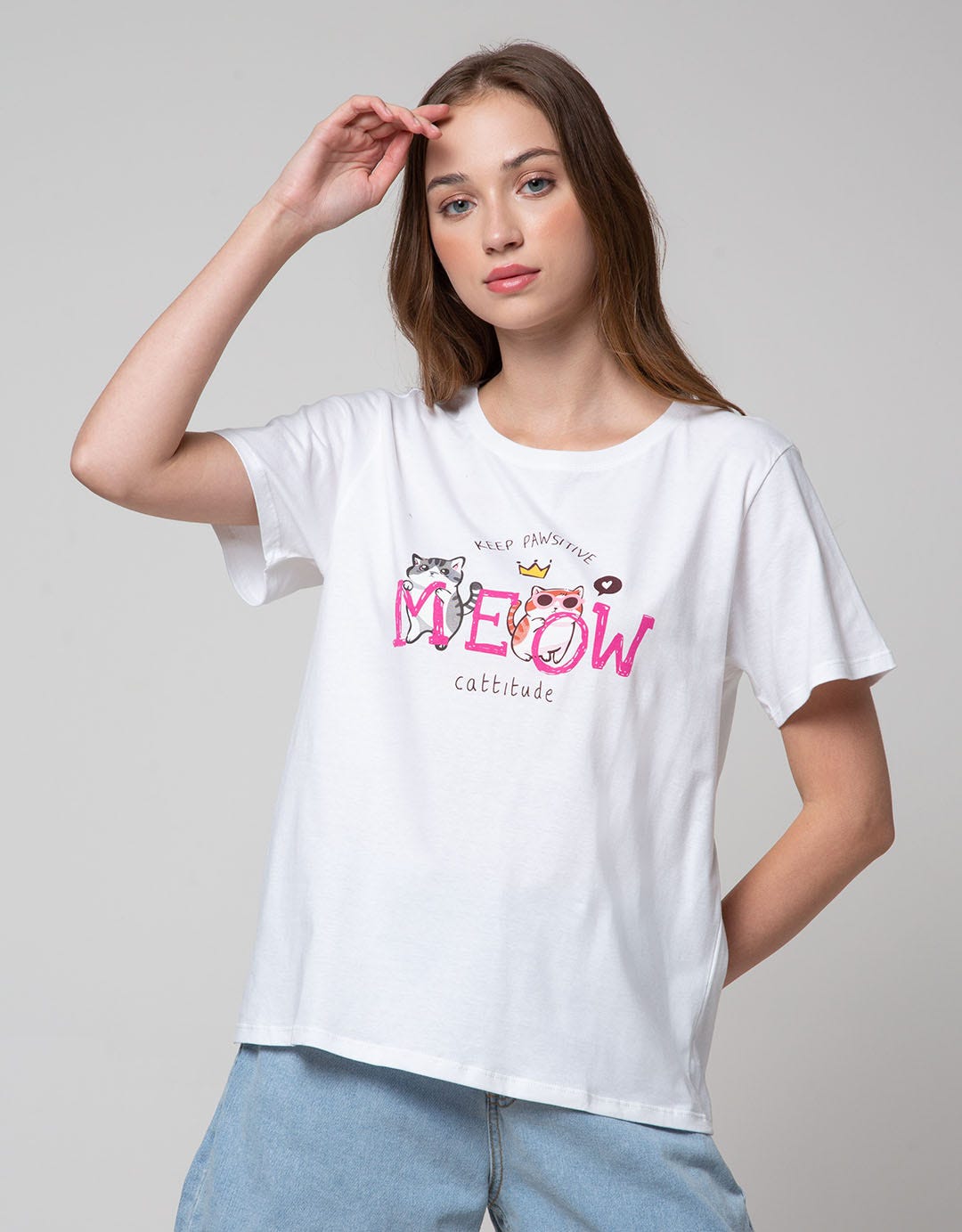 Nevada Short Sleeve T-Shirt Keep Pawsitive Cattitude