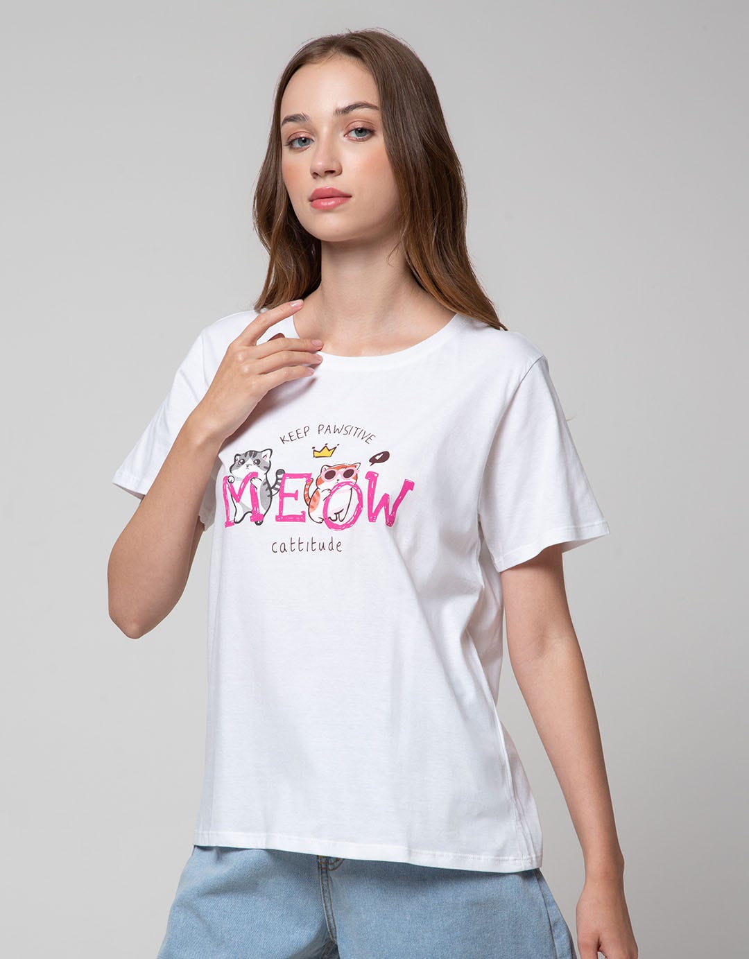 Nevada Short Sleeve T-Shirt Keep Pawsitive Cattitude