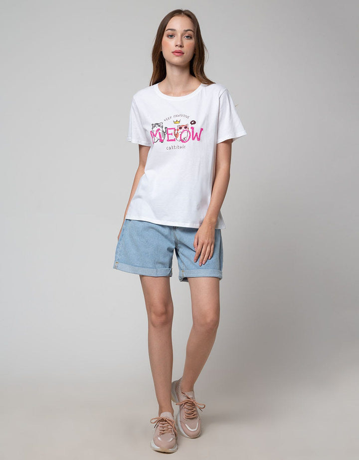 Nevada Short Sleeve T-Shirt Keep Pawsitive Cattitude