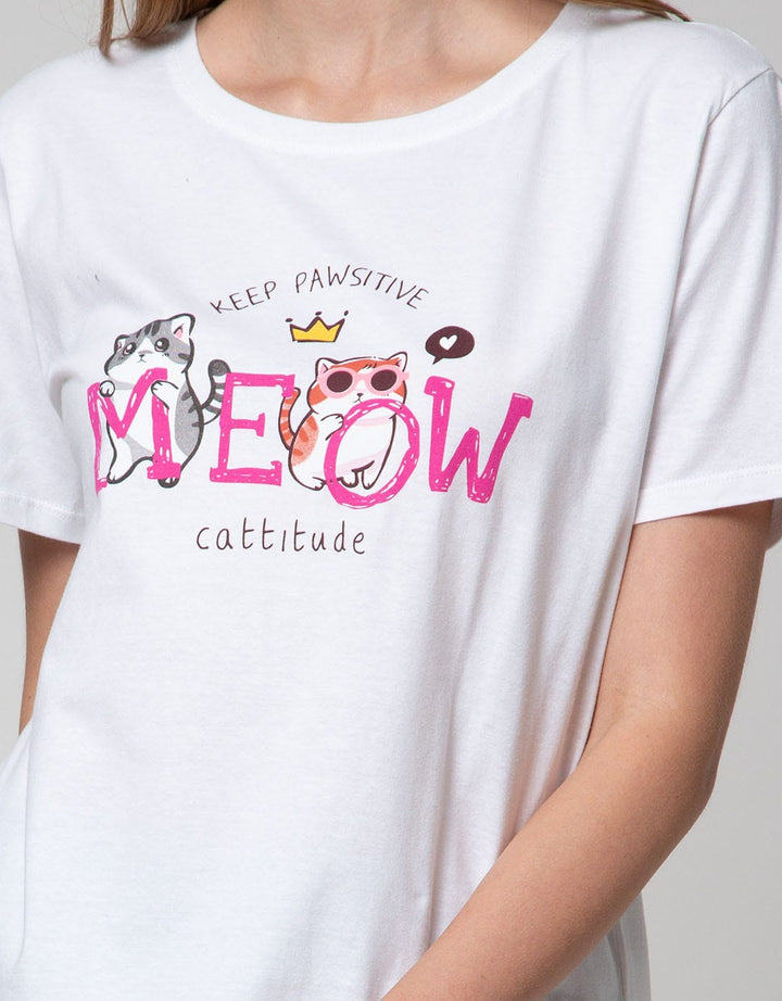 Nevada Short Sleeve T-Shirt Keep Pawsitive Cattitude