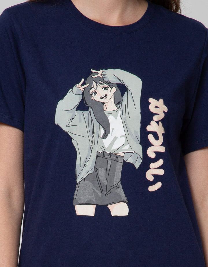 Nevada Short Sleeve T-Shirt Anime Girl
