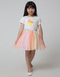 Little M Short Sleeve Midi Dress Tutu Lemon Aplikasi