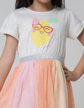 Little M Short Sleeve Midi Dress Tutu Lemon Aplikasi