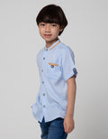 Little M Kemeja Lengan Pendek Texture Anak Laki-laki