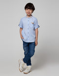 Little M Kemeja Lengan Pendek Texture Anak Laki-laki