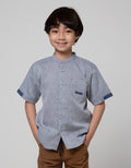 Little M Short Sleeve Shirt Seasonal Pattern