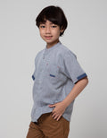 Little M Short Sleeve Shirt Seasonal Pattern