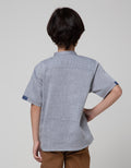 Little M Short Sleeve Shirt Seasonal Pattern