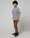 Little M Short Sleeve Shirt Seasonal Pattern