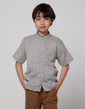 Little M Detail Pattern Boys Shirt