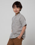 Little M Detail Pattern Boys Shirt