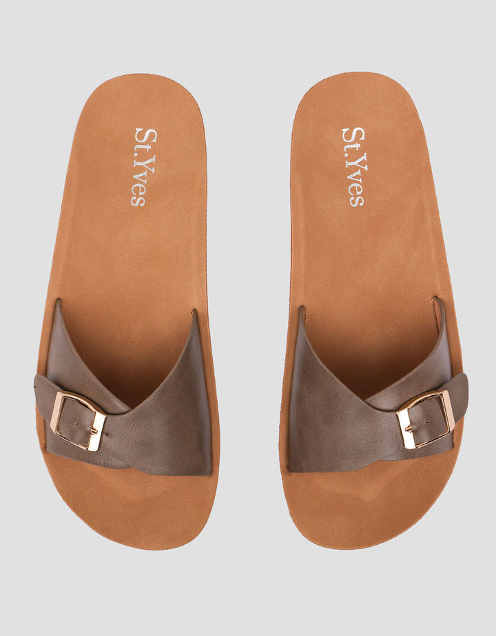 St. Yves Buckle Sandal Slipper  Fq11 Wanita